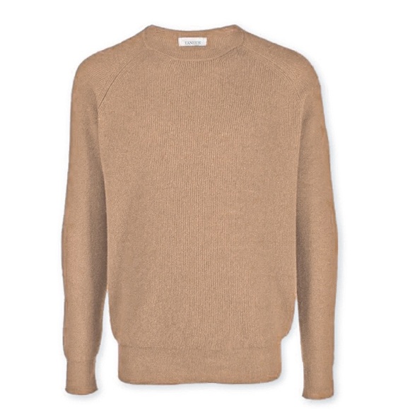 LANEUS Men's Sweater Ribbed-Knit Merino-Blend Size L (50)